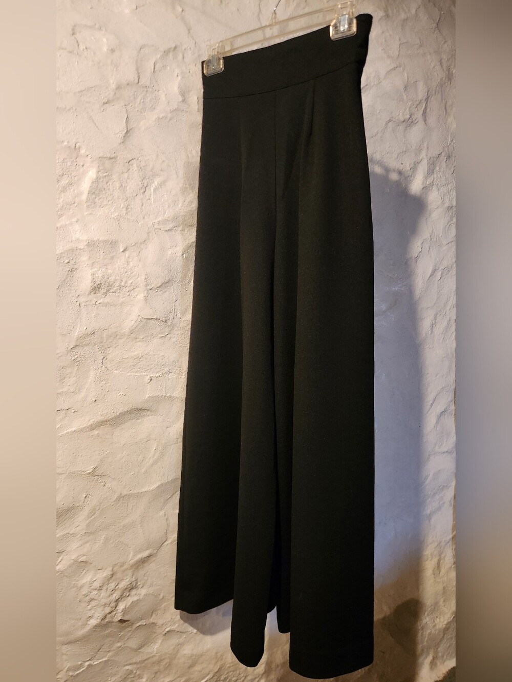 Dark Academia Custom Black Wide Leg Pants - Handmade High Rise Flowy Trousers XS - Picture 2 of 8